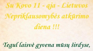 Kovo 11 sveikinimas